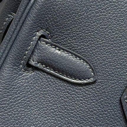 HERMES 25S SHOULDER BIRKIN 29 IN MIDNIGHT BLUE CALFSKIN GOLD HARDWARE