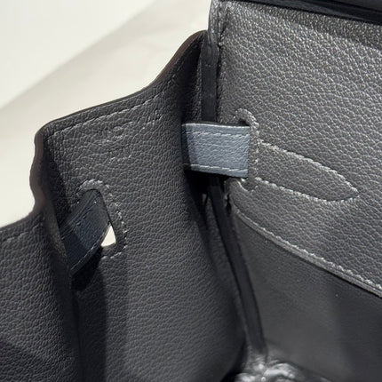 HERMES 25S SHOULDER BIRKIN 29 IN HAZE GRAY CALFSKIN SILVER HARDWARE