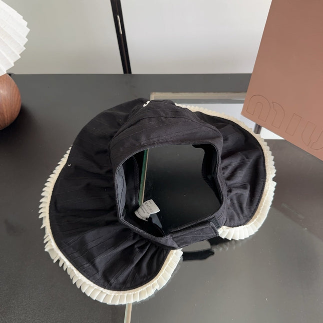 MIUMIU 26S PLEATED WIDE-BRIM HAT 343600