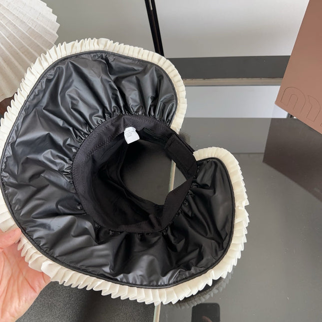 MIUMIU 26S PLEATED WIDE-BRIM HAT 343600