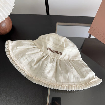 MIUMIU 26S PLEATED WIDE-BRIM HAT 343602