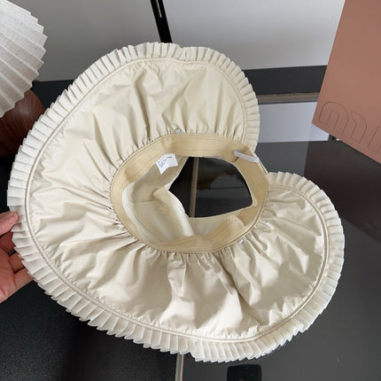 MIUMIU 26S PLEATED WIDE-BRIM HAT 343602