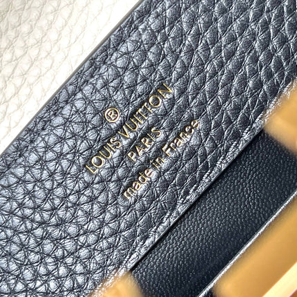 CAPUCINES MINI 21 IN BLACK MIX WHITE TAURILLON GOLD HARDWARE