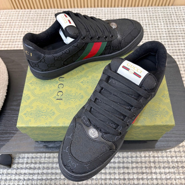 GUCCI 26S SNEAKERS IN BLACK GG CANVAS