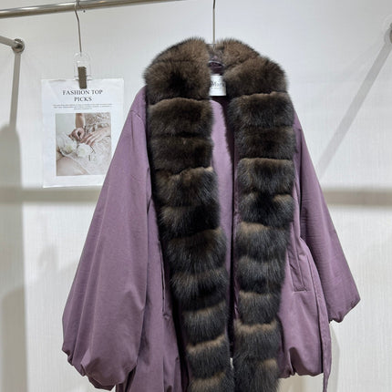 MAXMARA 26S FUR-TRIMMED BELTED JACKET 328