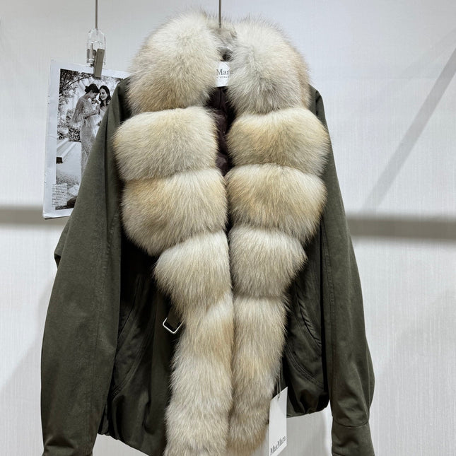 MAXMARA 26S FUR-TRIMMED SUEDE JACKET 294