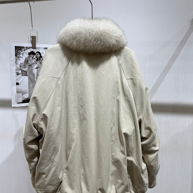 MAXMARA 26S FUR-TRIMMED SUEDE JACKET 293