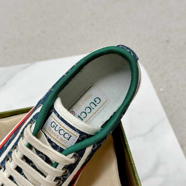 GUCCI 26S LOW TOP SNEAKERS IN BLUE DENIM STYLE 25