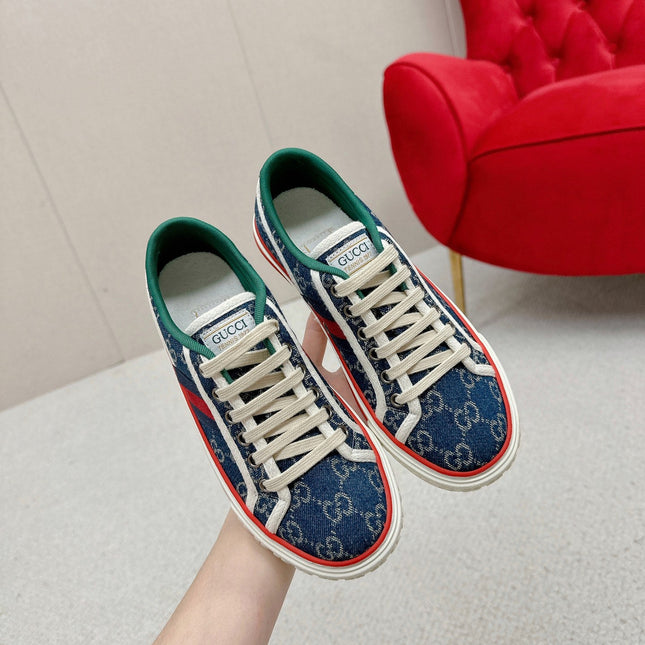 GUCCI 26S LOW TOP SNEAKERS IN BLUE DENIM STYLE 25