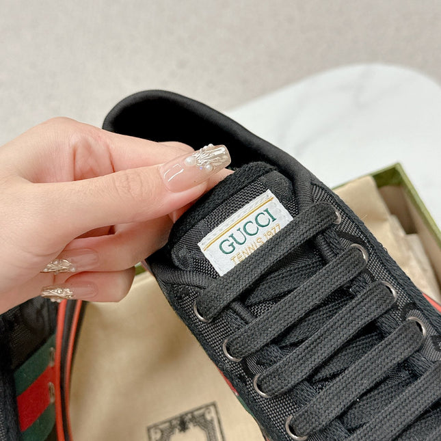 GUCCI 26S LOW TOP SNEAKERS IN BLACK CANVAS STYLE 22