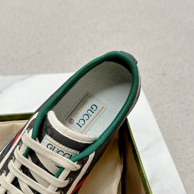 GUCCI 26S LOW TOP SNEAKERS IN DARK GREY CANVAS STYLE 20
