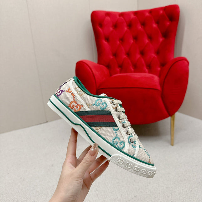 GUCCI 26S LOW TOP SNEAKERS IN MULTICOLOR CANVAS STYLE 07