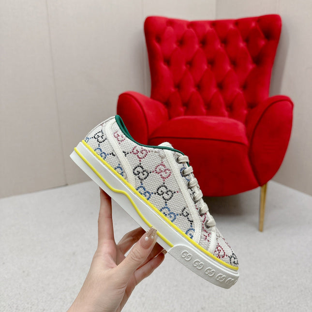 GUCCI 26S LOW TOP SNEAKERS IN MULTICOLOR CANVAS STYLE 16