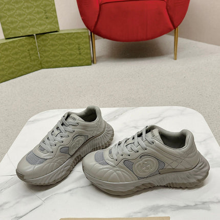 GG RIPPLE TRAINER LIGHT GRAY LAMBSKIN
