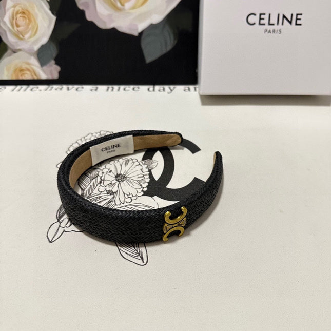 BLACK RAFFIA WOVEN HAIRBAND 400479