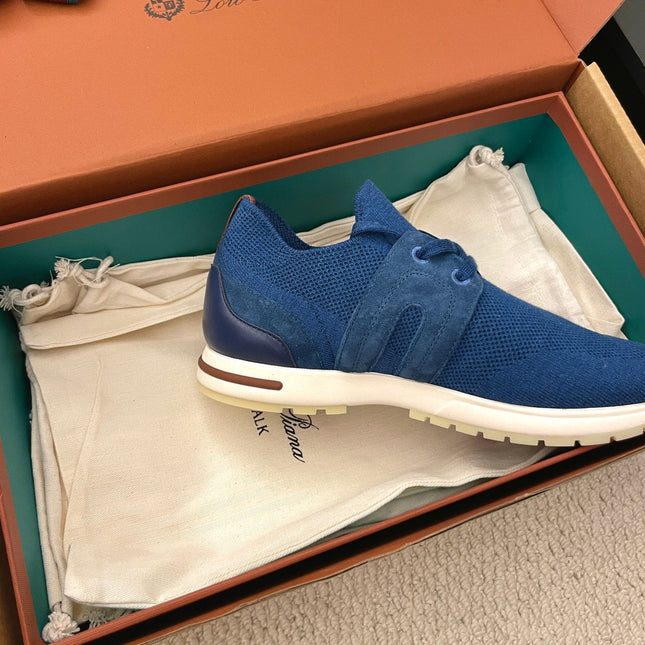 LP 26S BASIC 360 FLEXY WALK SNEAKER IN DARK BLUE FABRICS AND CALFSKIN