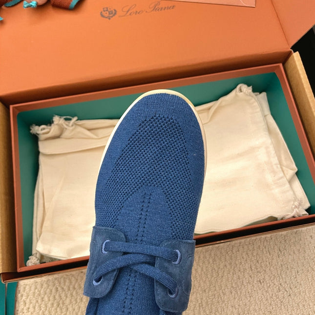 LP 26S BASIC 360 FLEXY WALK SNEAKER IN DARK BLUE FABRICS AND CALFSKIN