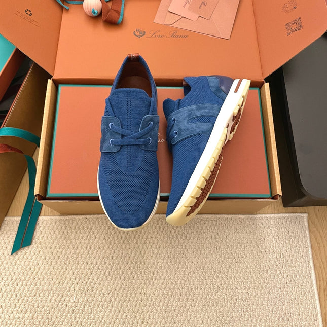 LP 26S BASIC 360 FLEXY WALK SNEAKER IN DARK BLUE FABRICS AND CALFSKIN