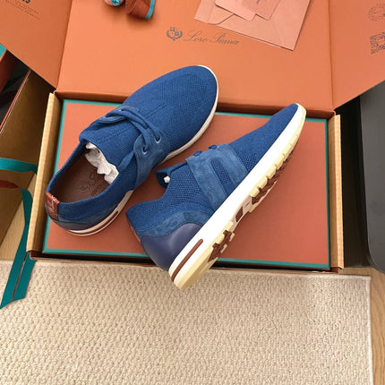 LP 26S BASIC 360 FLEXY WALK SNEAKER IN DARK BLUE FABRICS AND CALFSKIN