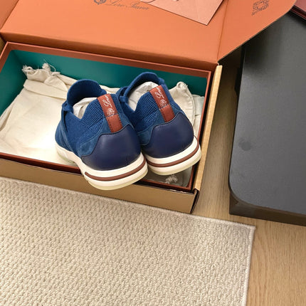 LP 26S BASIC 360 FLEXY WALK SNEAKER IN DARK BLUE FABRICS AND CALFSKIN