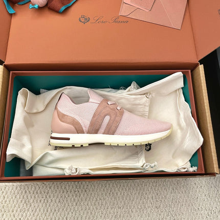 LP 26S BASIC 360 FLEXY WALK SNEAKER IN PINK FABRICS AND CALFSKIN