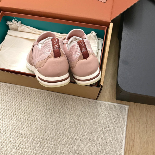 LP 26S BASIC 360 FLEXY WALK SNEAKER IN PINK FABRICS AND CALFSKIN