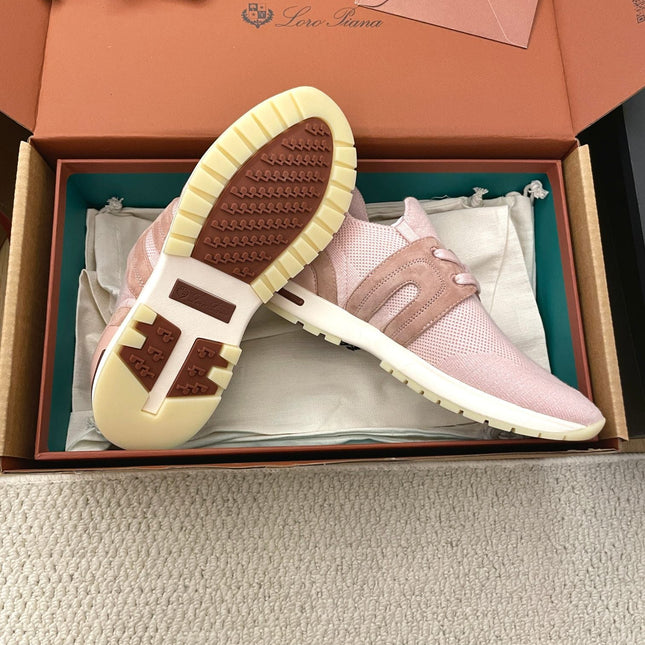 LP 26S BASIC 360 FLEXY WALK SNEAKER IN PINK FABRICS AND CALFSKIN