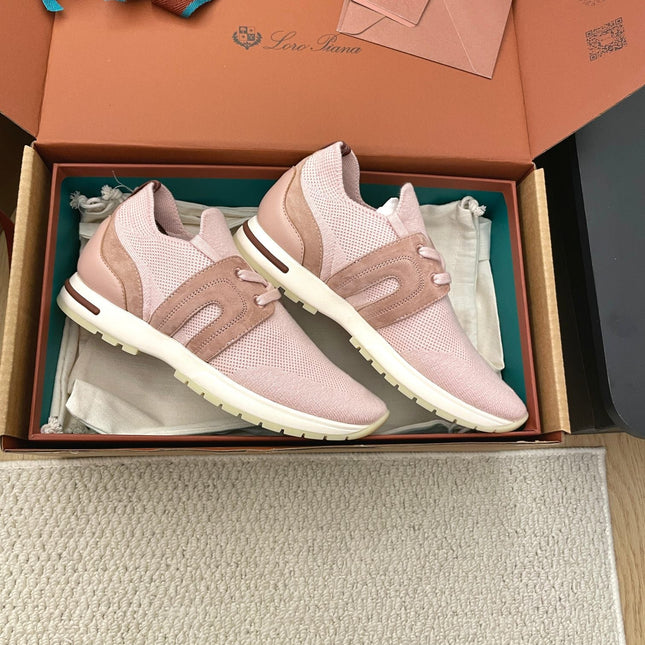 LP 26S BASIC 360 FLEXY WALK SNEAKER IN PINK FABRICS AND CALFSKIN
