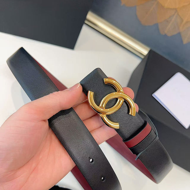 CHANEL 26S BELT 30 MM IN BLACK CALFSKIN 658697