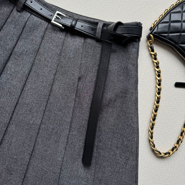 PRADA 26S PLEATED MIDI SKIRT 648