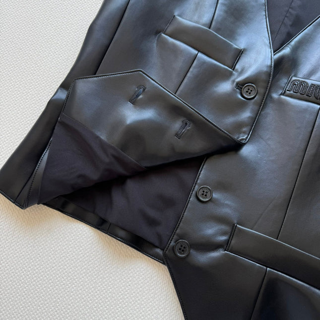 MIUMIU LEATHER VEST STYLE 728