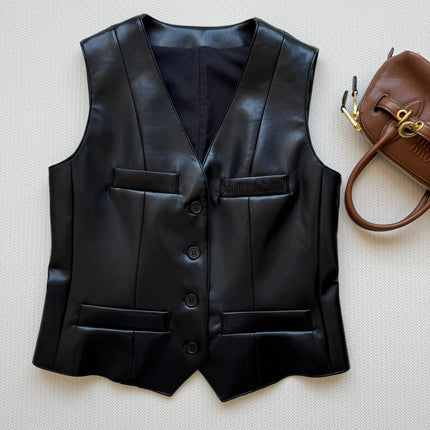 MIUMIU LEATHER VEST STYLE 728
