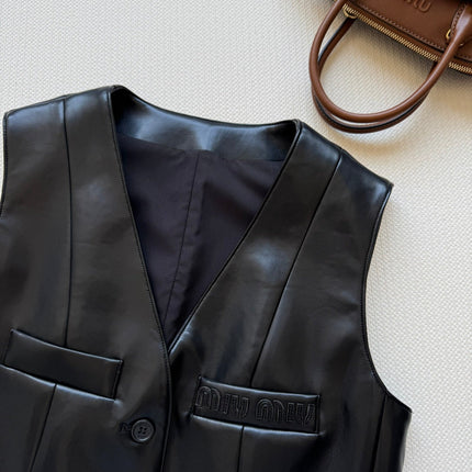 MIUMIU LEATHER VEST STYLE 728
