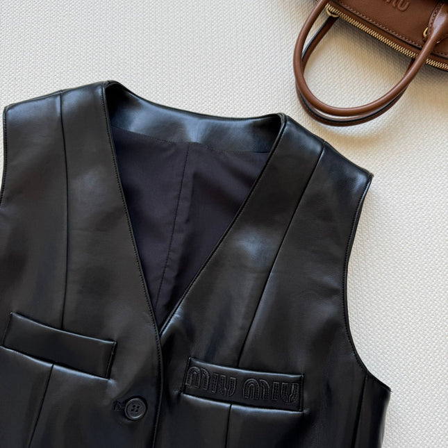 MIUMIU LEATHER VEST STYLE 728