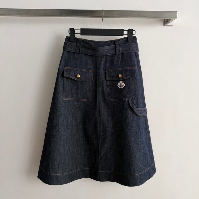 MONCLER 26S DENIM MIDI SKIRT 650