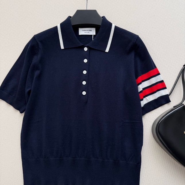 THOM 26S SHORT SLEEVE POLO KNIT TOP STYLE 236