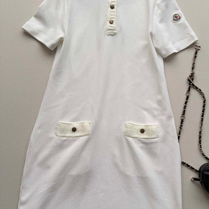 MONCLER 26S SHORT-SLEEVE POLO DRESS 673