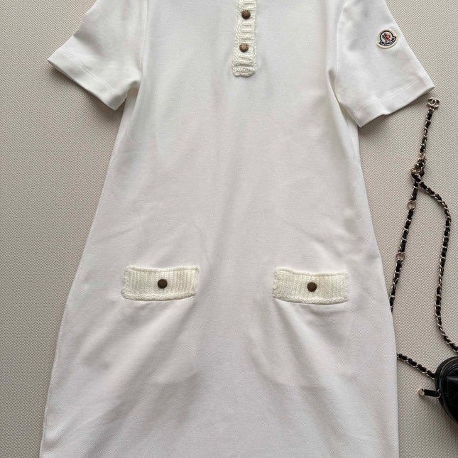 MONCLER 26S SHORT-SLEEVE POLO DRESS 673
