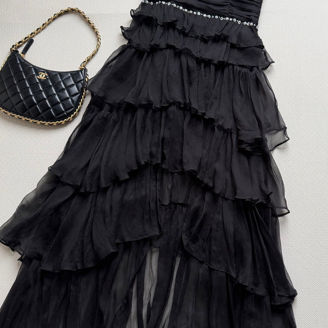 CHANEL 26S RUFFLED CHIFFON DRESS 1311