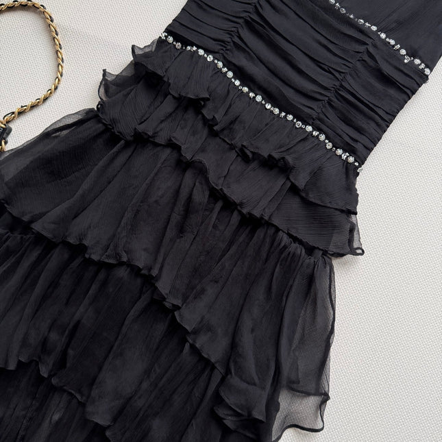 CHANEL 26S RUFFLED CHIFFON DRESS 1311