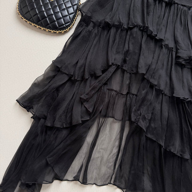 CHANEL 26S RUFFLED CHIFFON DRESS 1311