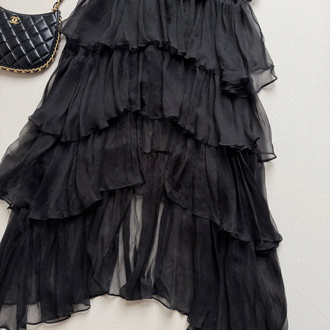 CHANEL 26S RUFFLED CHIFFON DRESS 1311