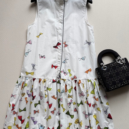 DIOR 26S SLEEVELESS PRINTED COTTON DRESS 1356