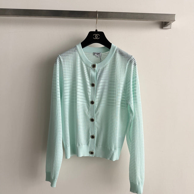 CHANEL 26S MINT KNIT CARDIGAN 1327