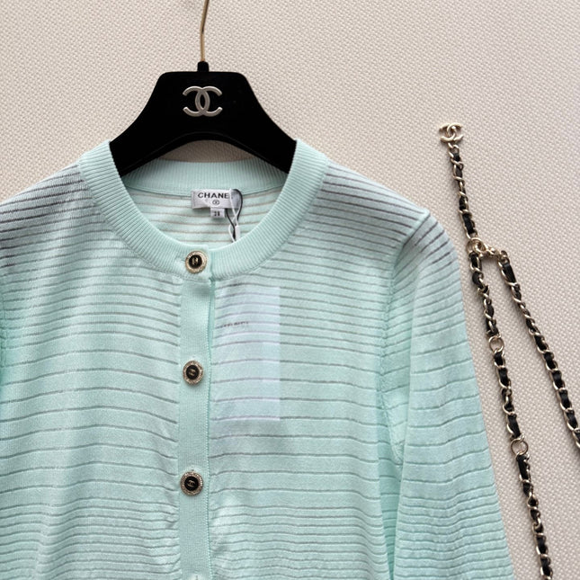 CHANEL 26S MINT KNIT CARDIGAN 1327
