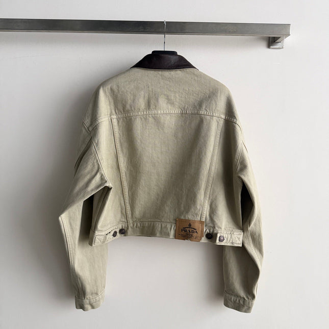 PRADA 26S LEATHER COLLAR JACKET STYLE 938