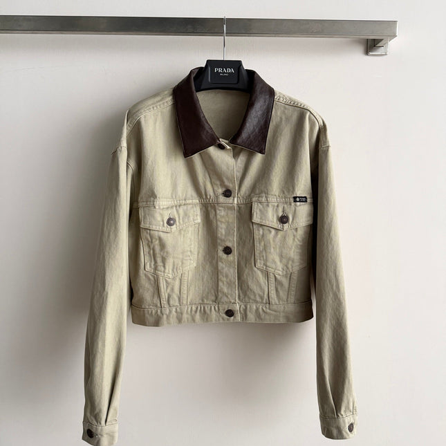 PRADA 26S LEATHER COLLAR JACKET STYLE 938
