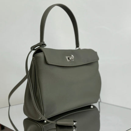 RODEO SMALL BAG 29 IN KHAKI GREEN SMOOTH CALFSKIN SILVER HARDWARE