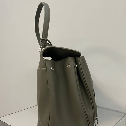 RODEO LARGE BAG 40 IN KHAKI GREEN SMOOTH CALFSKIN SILVER HARDWARE