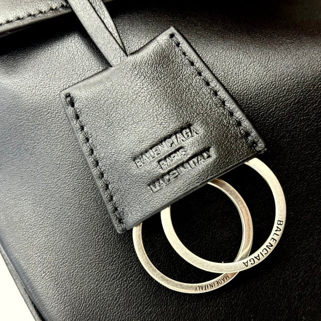 RODEO SMALL BAG 29 IN BLACK SMOOTH CALFSKIN SILVER HARDWARE